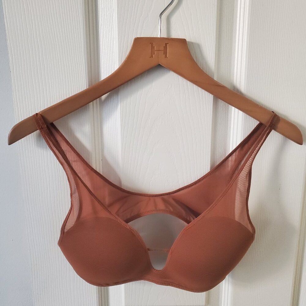 UNIQLO MAME KUROGOUCHI brown tan mesh wireless bra bralette - XS